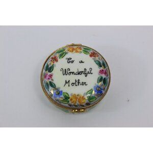 Rochard Limoges Trinket Box To a Wonderful Mother Hand Painted Porcelain France